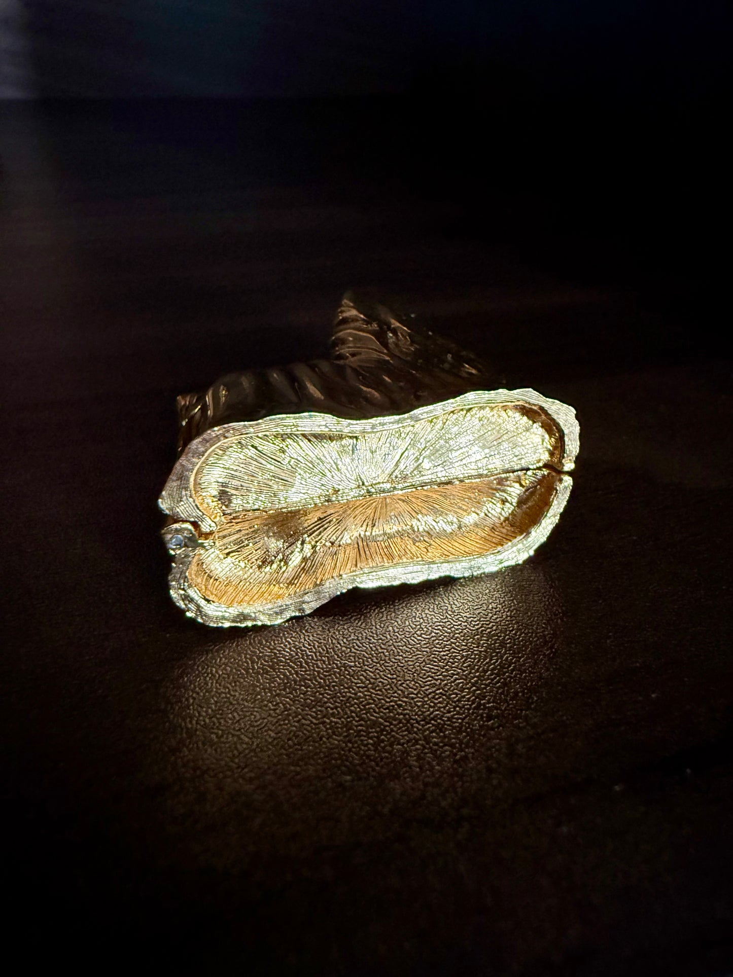 Estée Lauder Vintage Gold Plated Perfume Compact Dog with Pink Ribbon