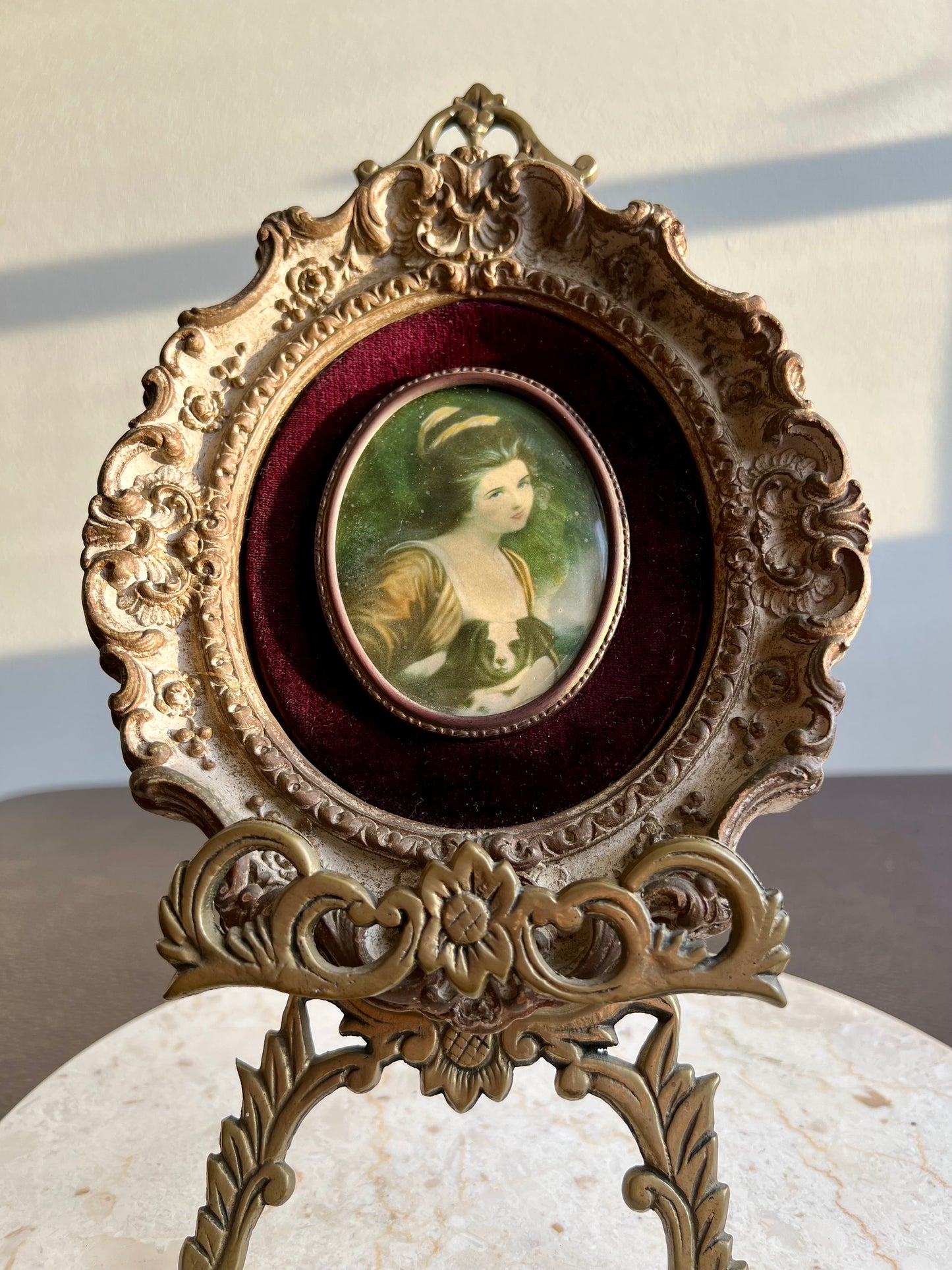 Cameo Creation Lady Vintage Ornate Framed Print Picture Oval Wall Decoration