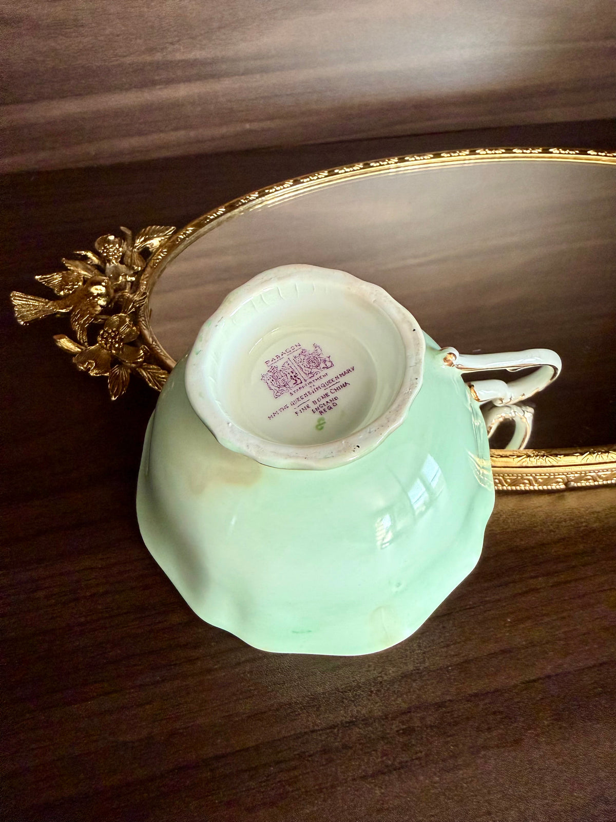 Antique 1940s Paragon Daffodil (Narcissus) Hand-Painted Porcelain Teacup and Saucer - Made in England