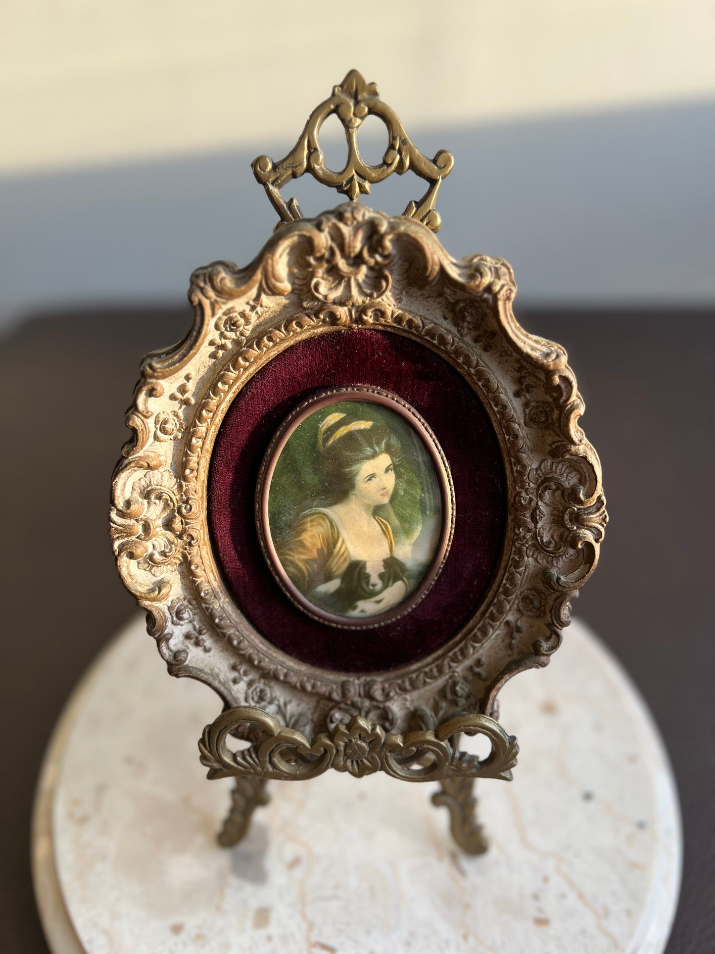 Cameo Creation Lady Vintage Ornate Framed Print Picture Oval Wall Decoration