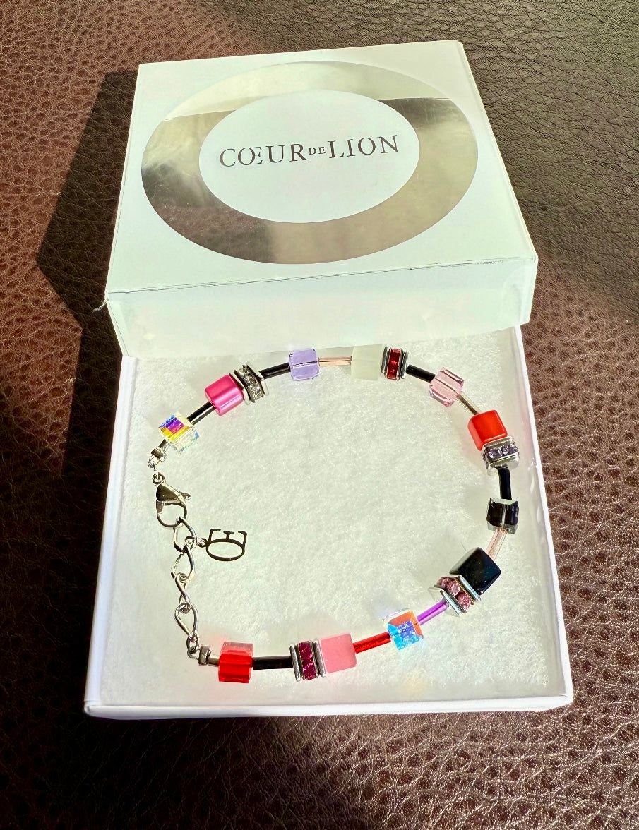 CoEur De Lion Geo Cube Red Bracelet in Original Box