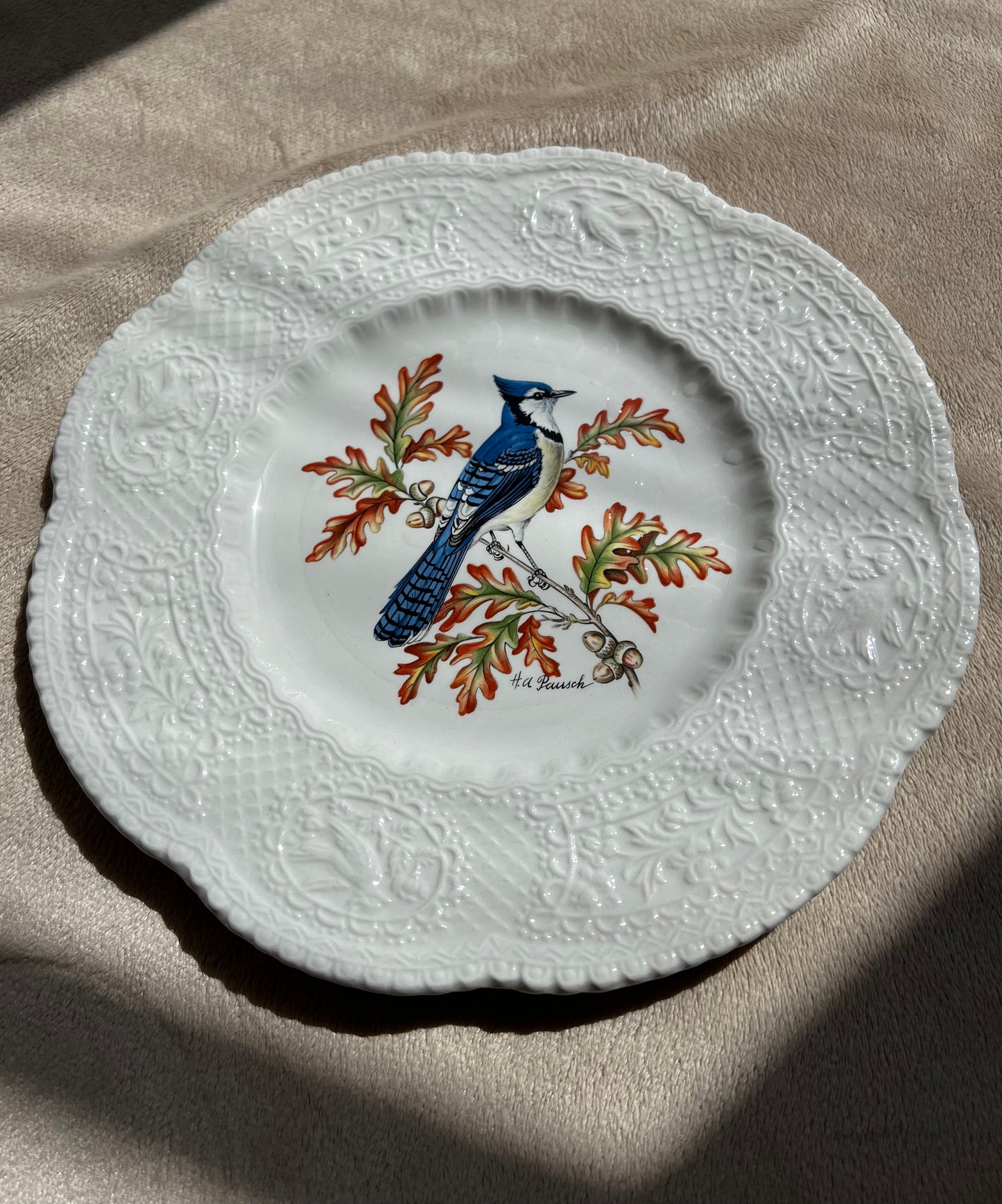 Royal Cauldon Bristol Ironstone Blue Jay Avairy Plate