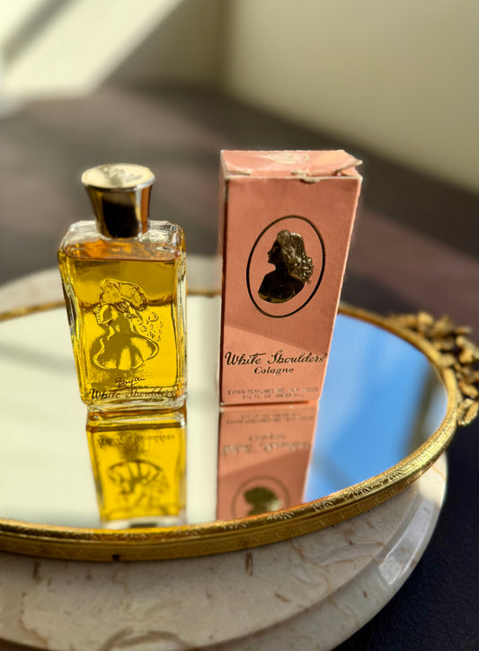 White Shoulders Cologne Vintage Perfume 2 1/4 (66.55 ml) with its Original Pink Box, Made By Evyan Perfumes, Inc.