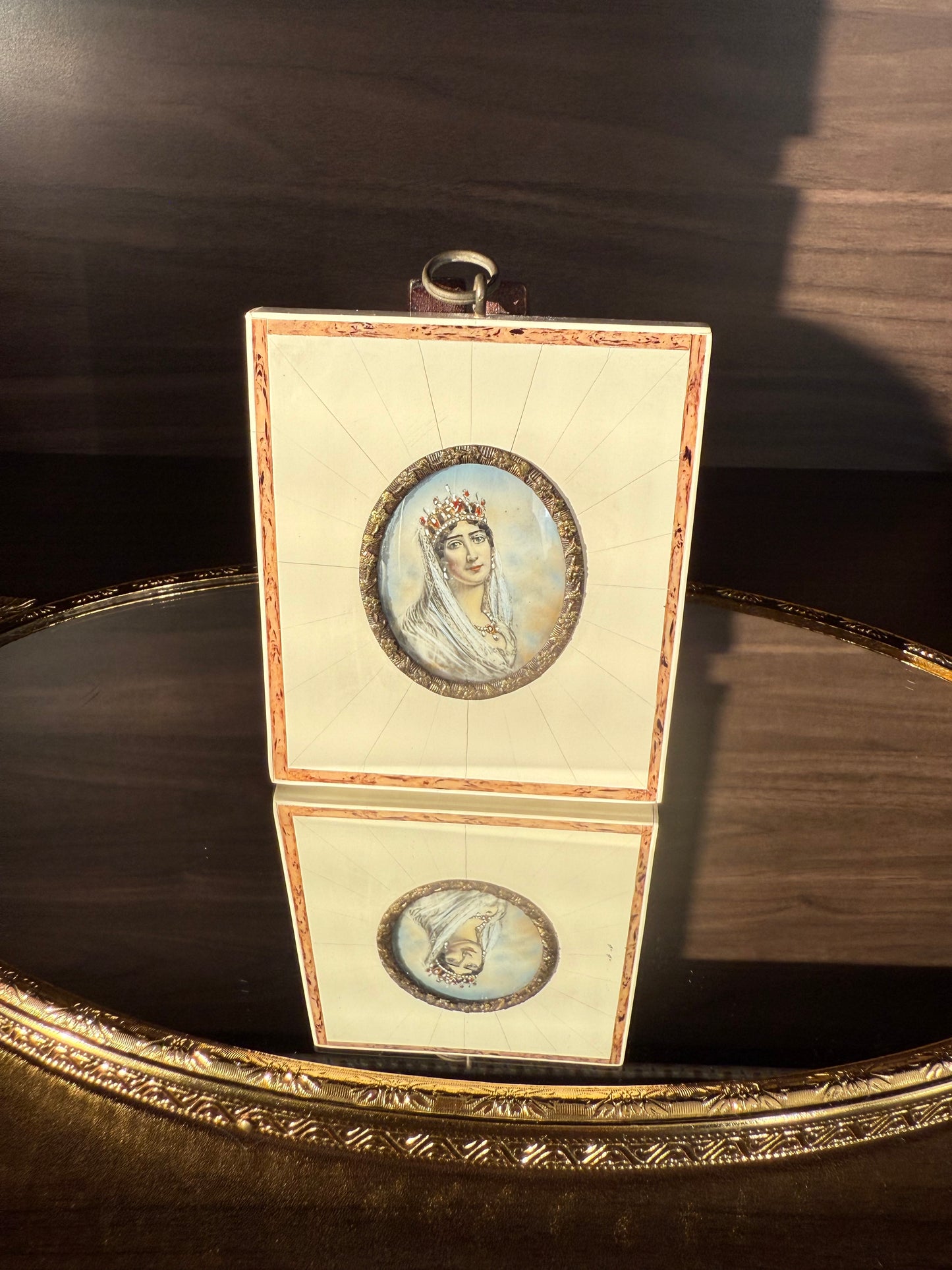Antique early 20th-Century Miniature Hand-Painted Portrait of Empress Joséphine de Beauharnais, the first wife of Napoleon Bonaparte