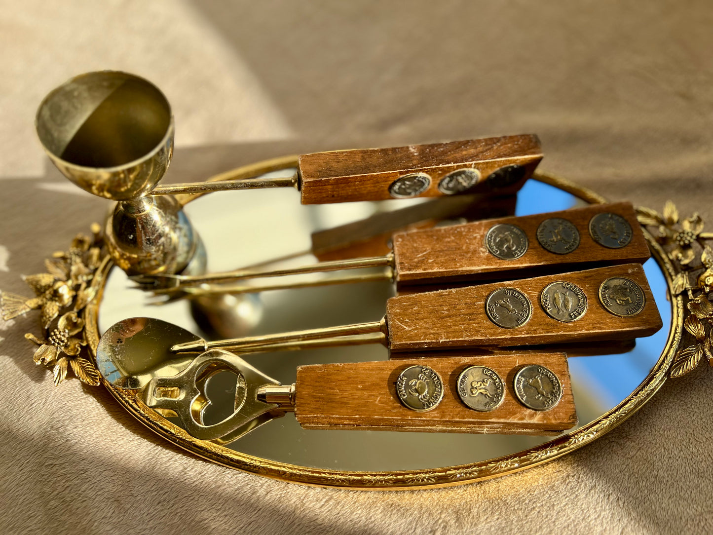 Very Unique Vintage 4 Piece Bar Tools, Mixing Set