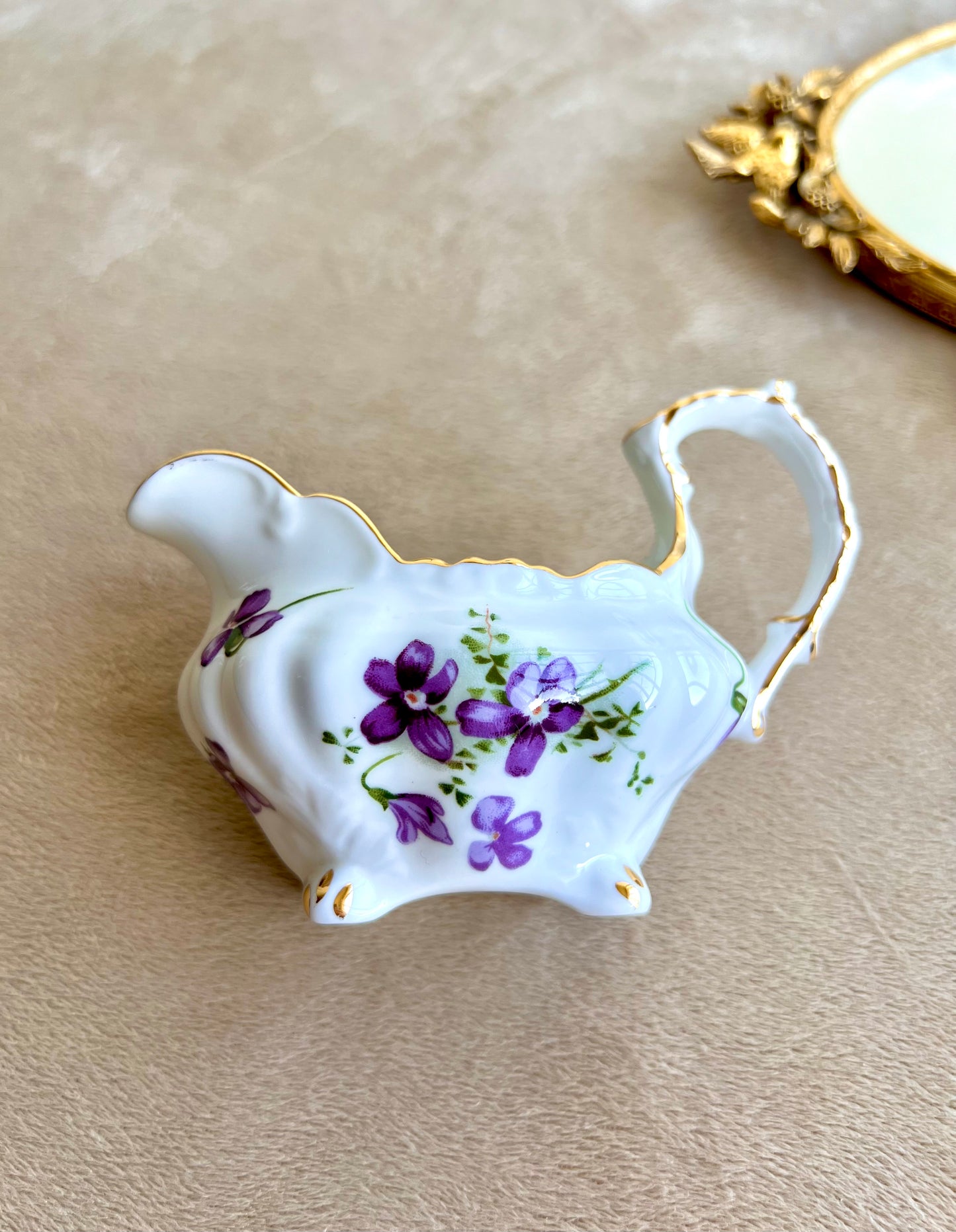 Hammersley Bone China Victorian Violets Creamer And Sugar Bowl Set