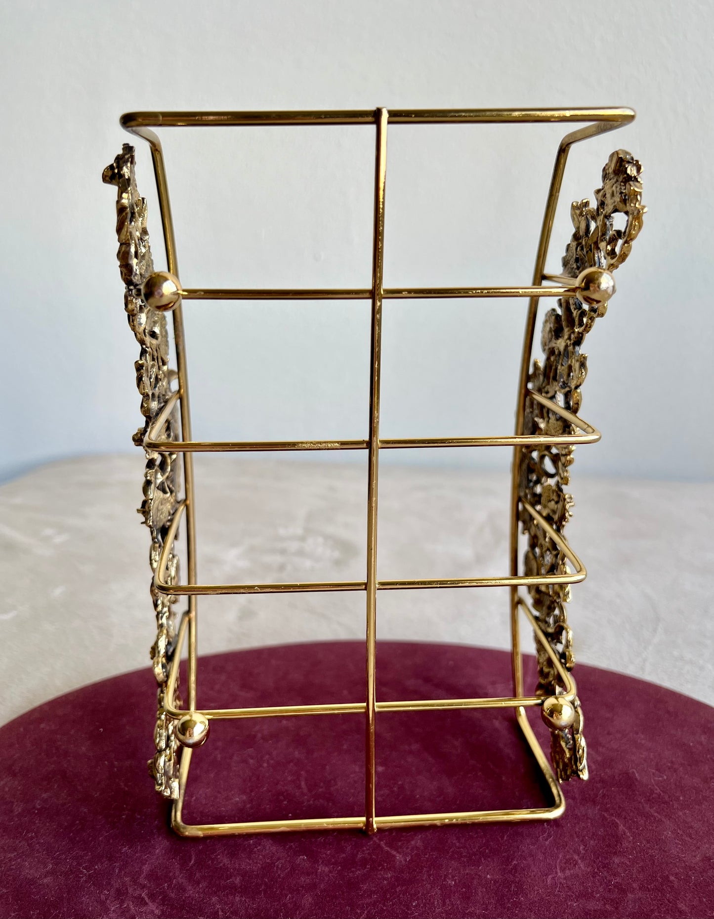 Matson Style Gold Tone Vintage Face Towel or Tissue Box Holder