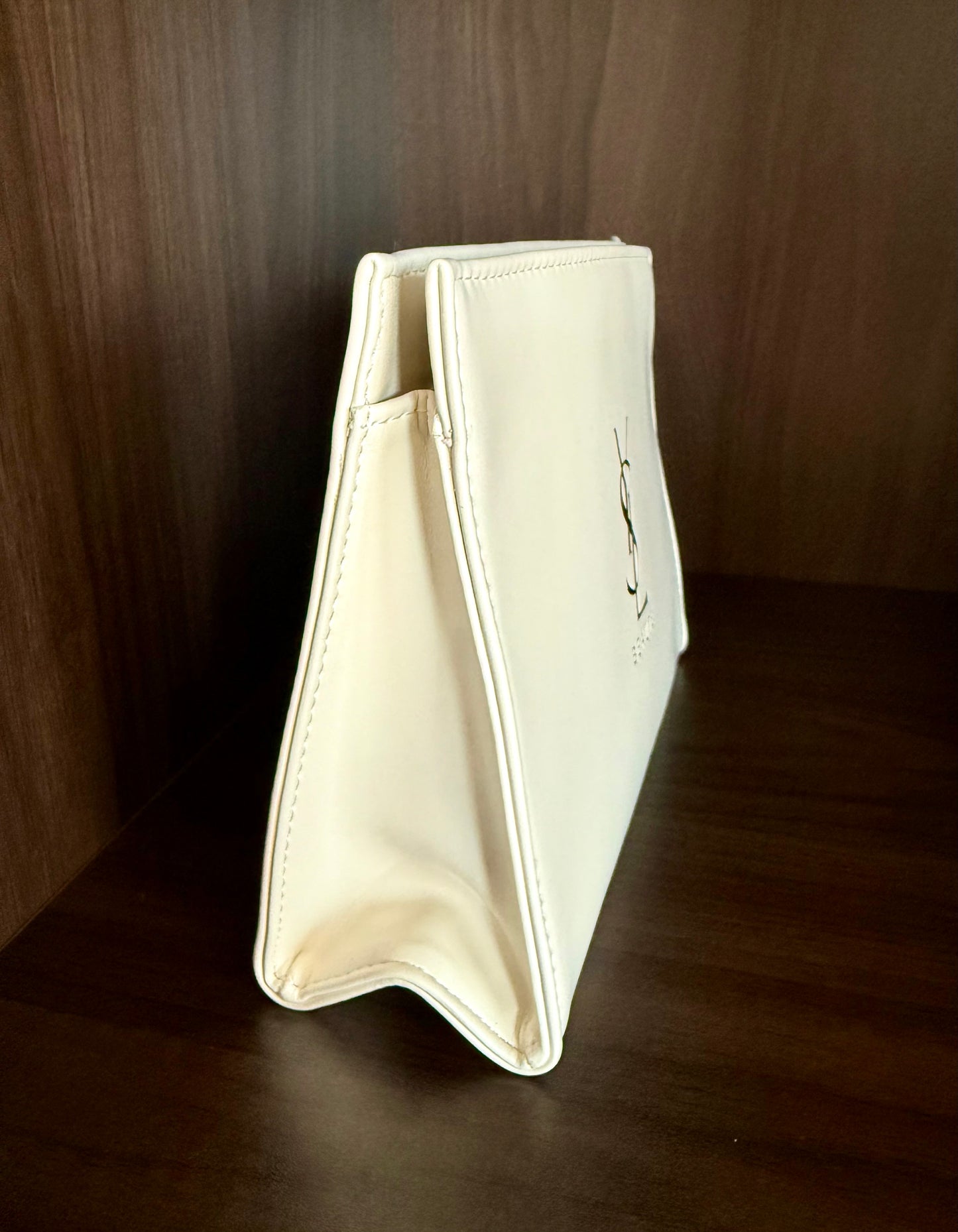 Yves Saint Laurent YSL White Makeup Bag with LIBRE Perfumed Body Balm, New - Never Used