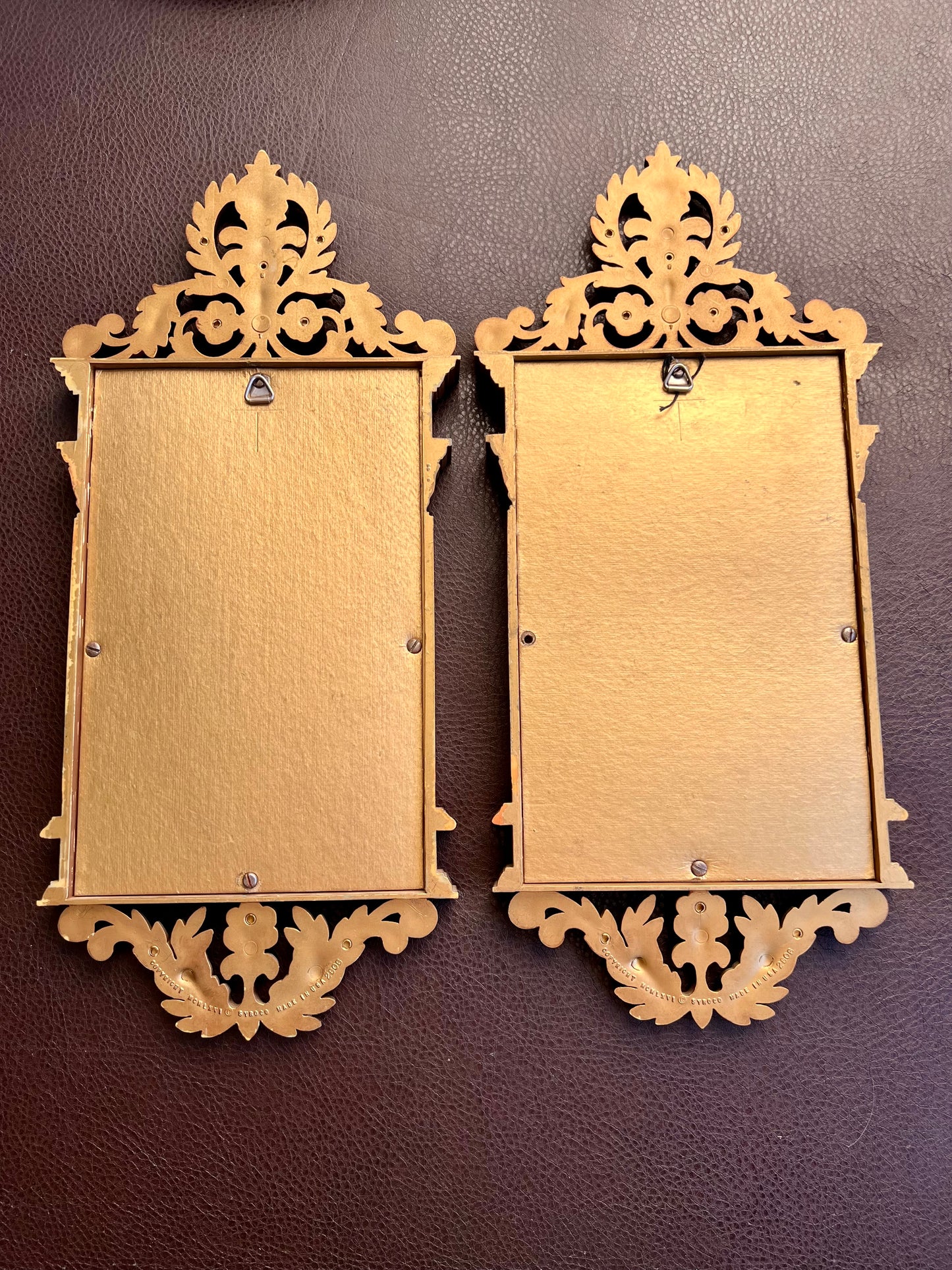 Syroco Decorative Rococo Style Gilded Vintage Wall or Shelf Mirrors (2 pcs)