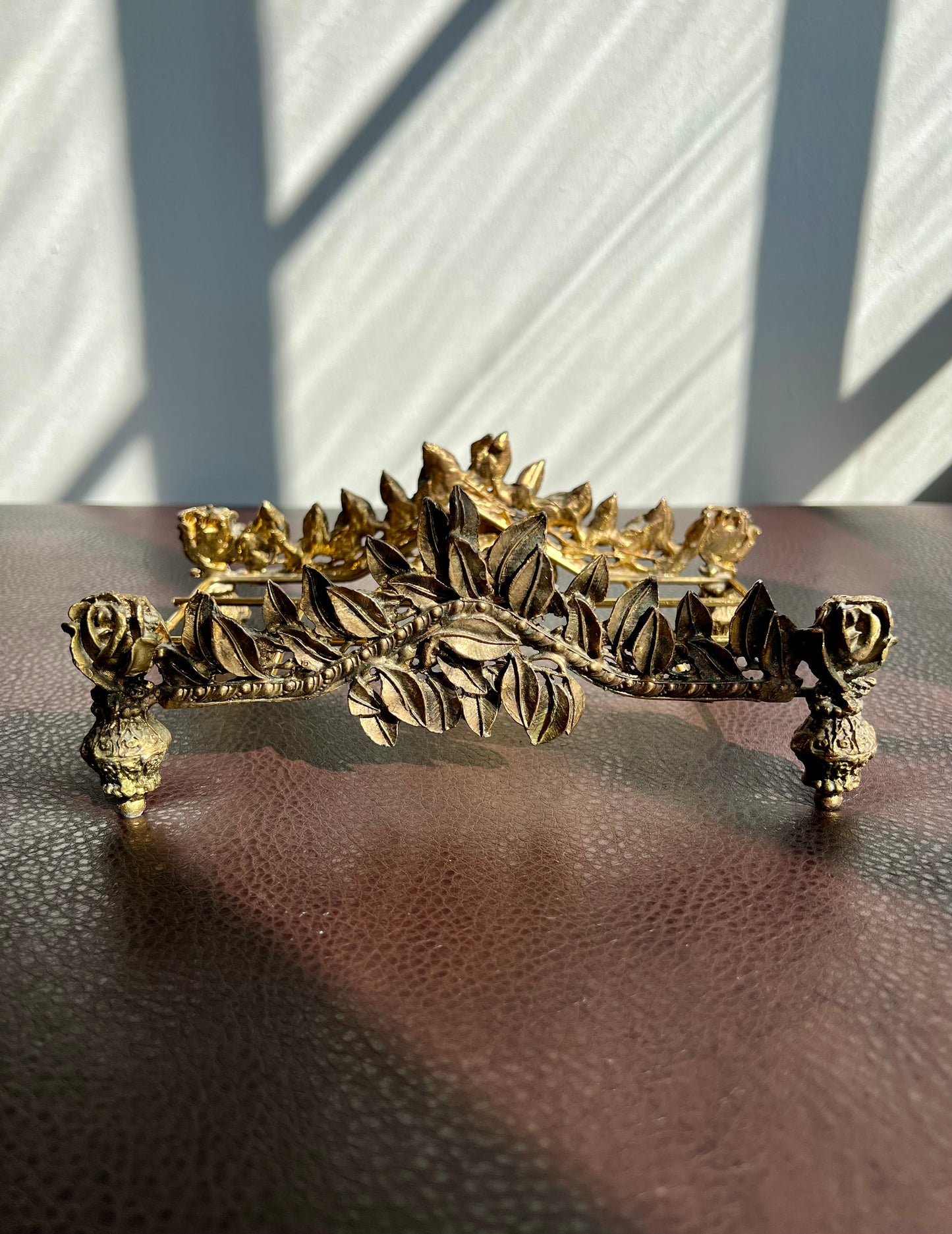 Gold-Plated Brass Metal Towel, Napkin holder, Vintage /Antique Bathroom or Kitchen Decoration