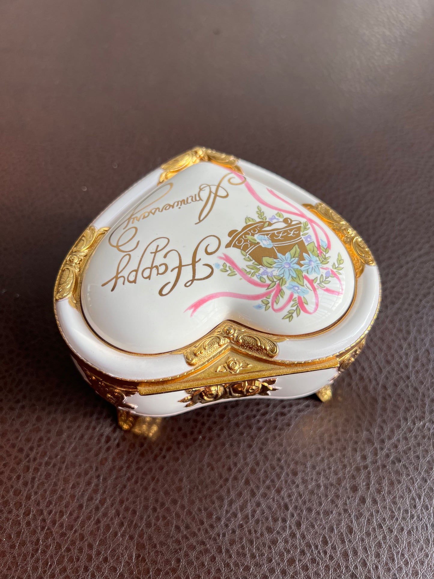 Westland Heart Shape Vintage Music Box - Happy Anniversary Song, Made in Japan - from Hollywood actor Mickey Rooney's estate