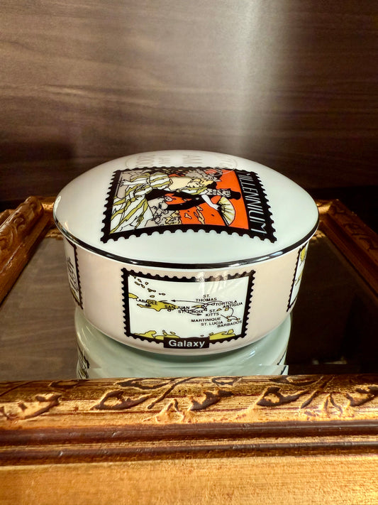 Tiffany & Co. Porcelain Jewelry or Trinket Box, Commissioned by Celebrity Cruises to Commemorate the New Millennium, Made in Japan