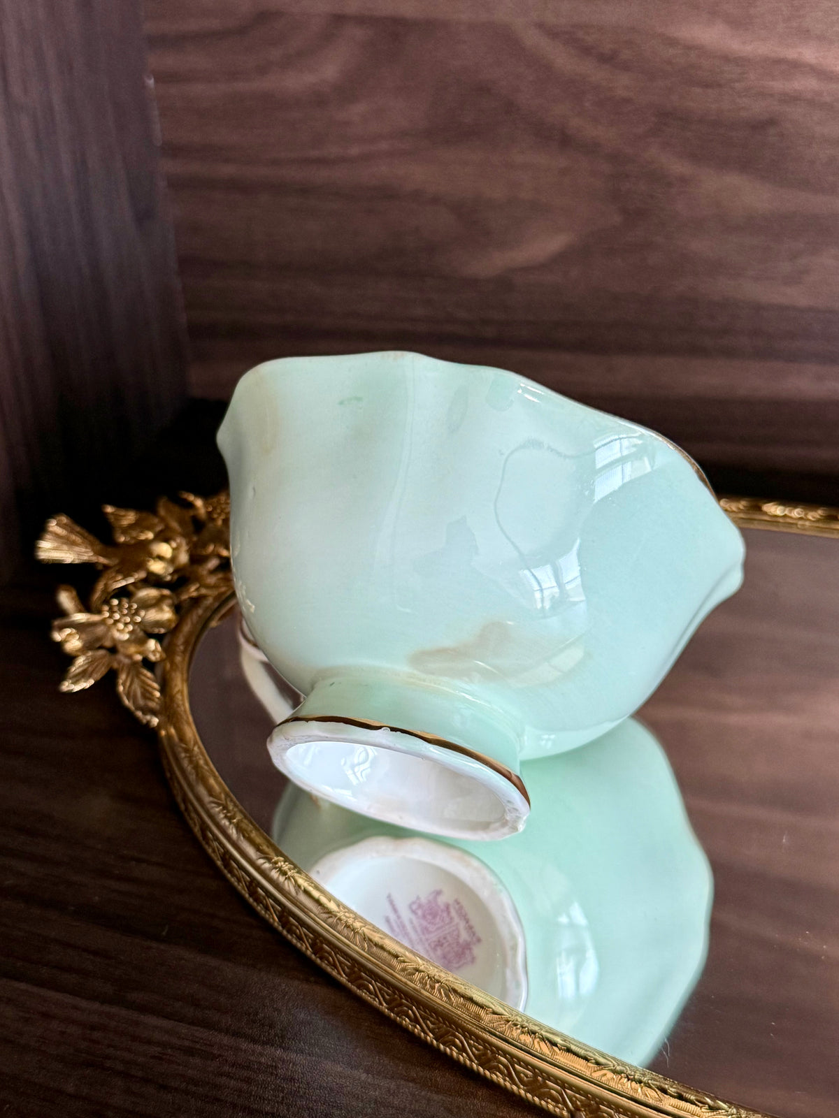 Antique 1940s Paragon Daffodil (Narcissus) Hand-Painted Porcelain Teacup and Saucer - Made in England