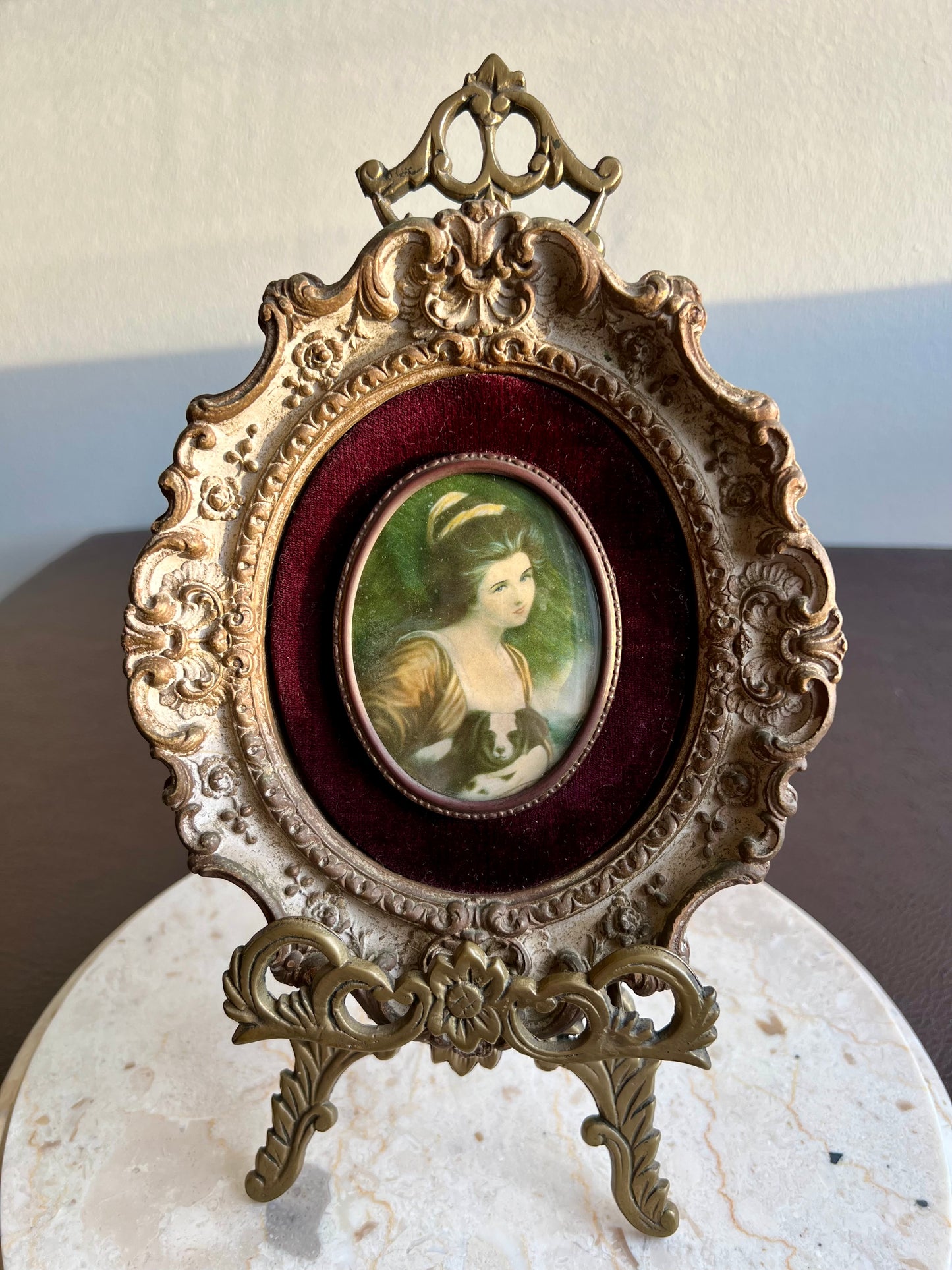 Cameo Creation Lady Vintage Ornate Framed Print Picture Oval Wall Decoration