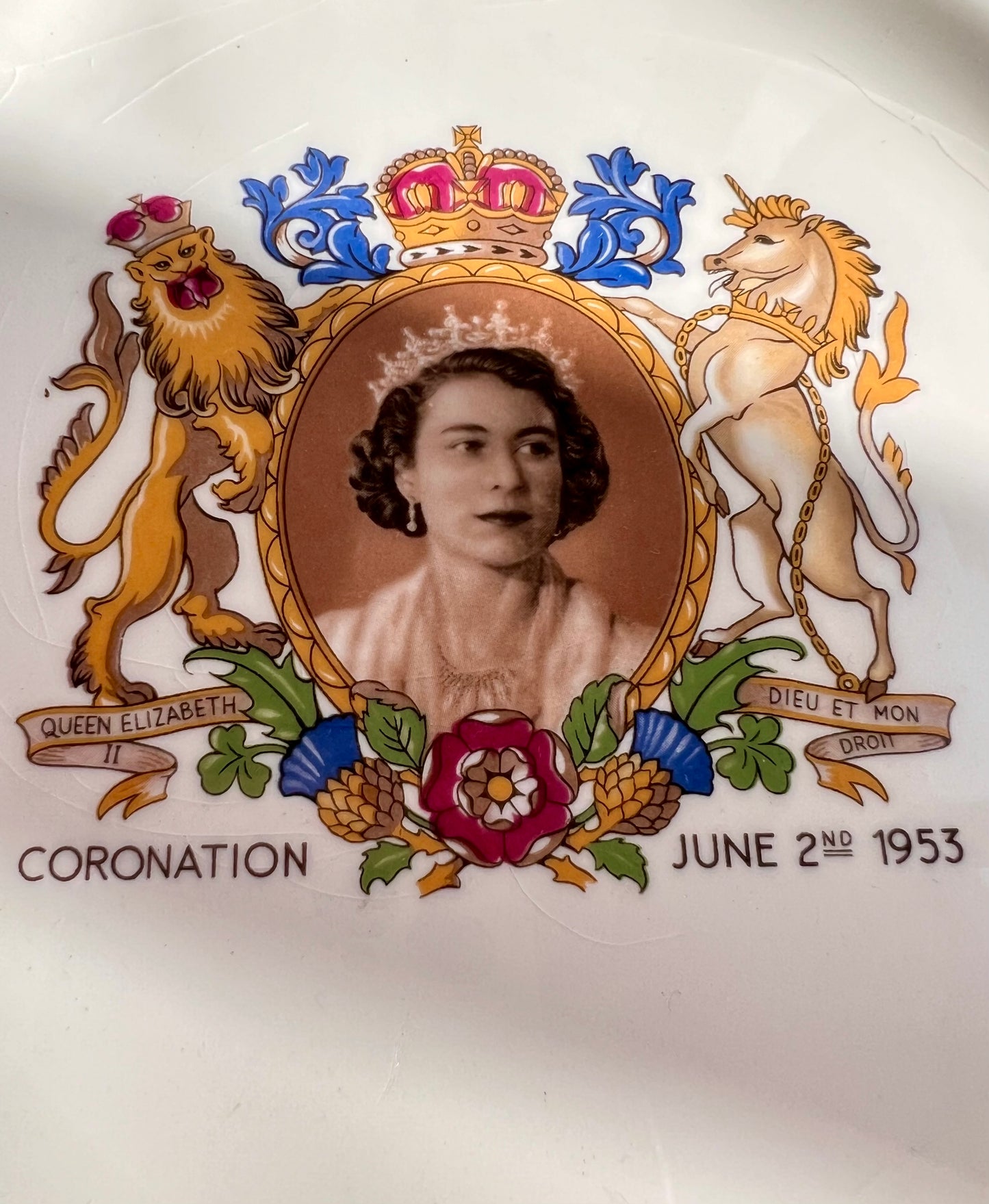 Vintage Commemorative Plate of Queen Elizabeth II’s Coronation in 1953