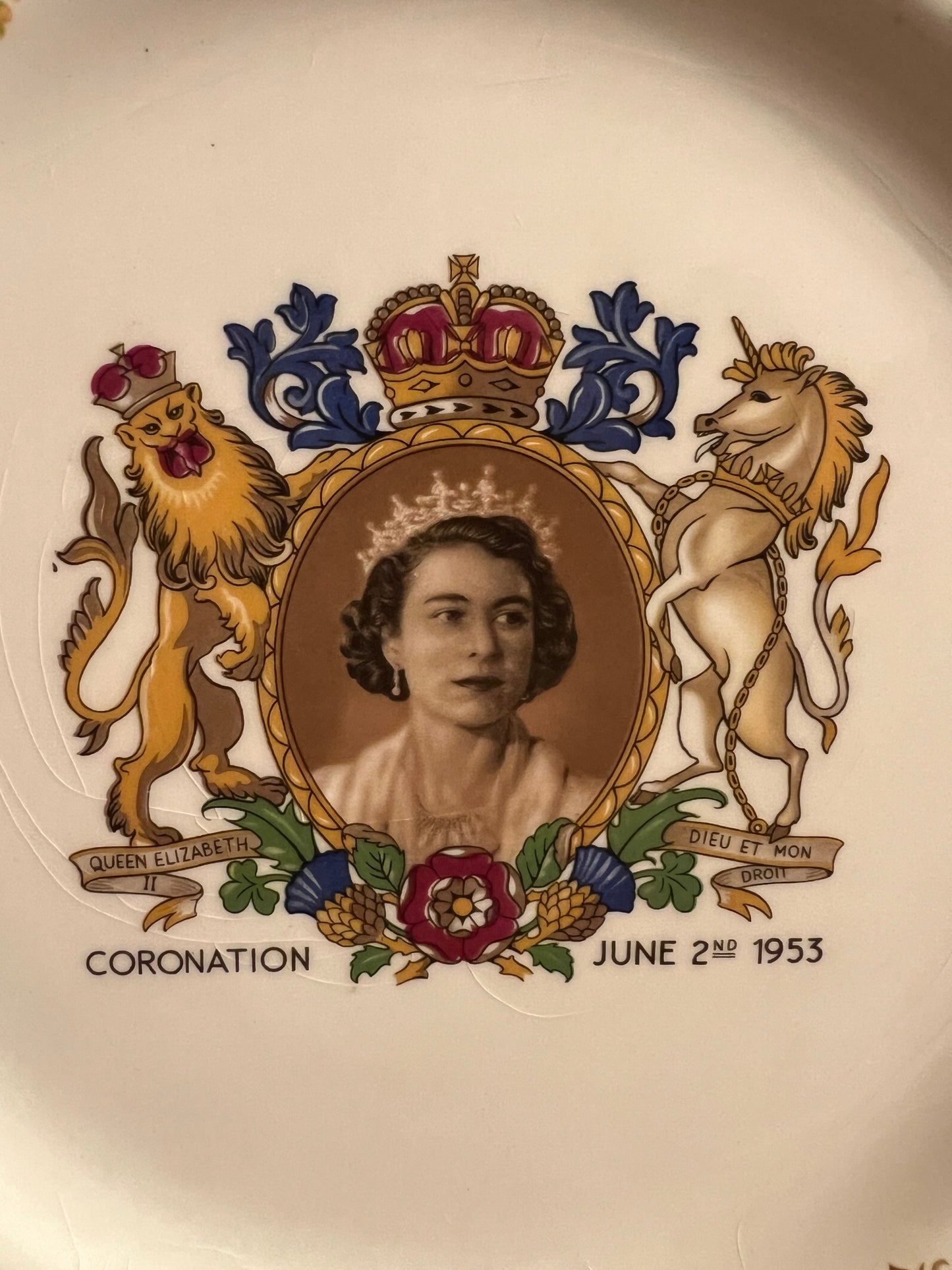 Vintage Commemorative Plate of Queen Elizabeth II’s Coronation in 1953