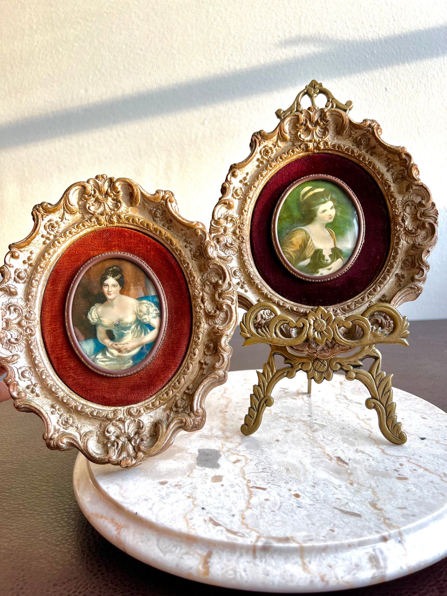 Cameo Creation Lady Vintage Ornate Framed Print Picture Oval Wall Decoration