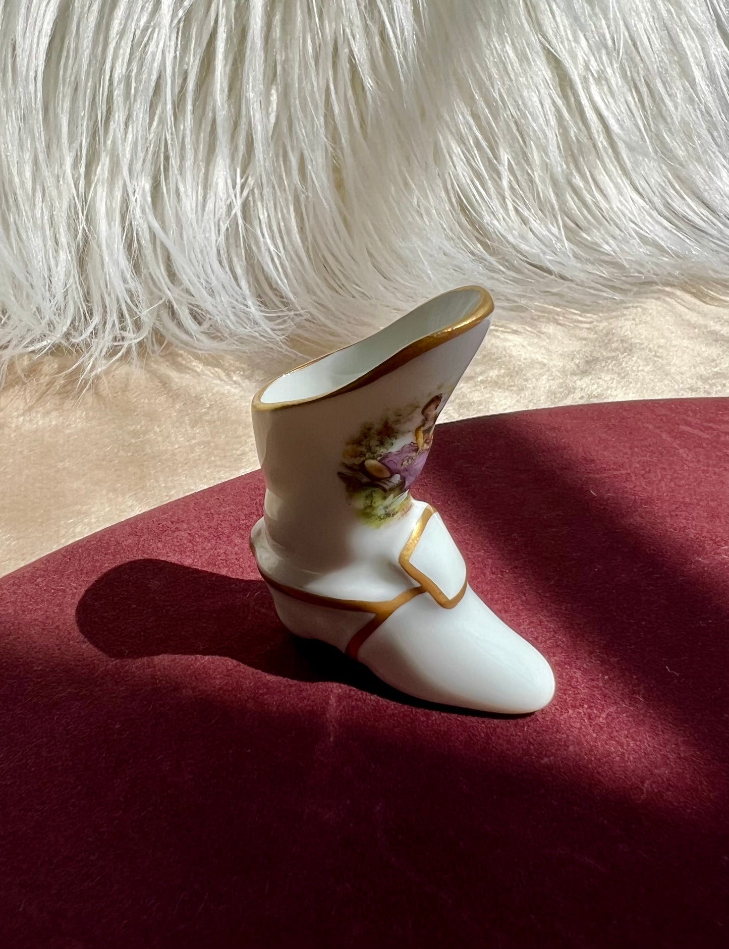 Miniature Limoges Porcelain Boot Souvenir