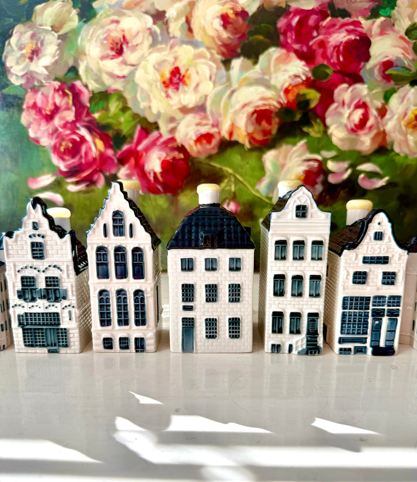 KLM Delft Blue Miniature Vintage Porcelain Dutch Houses - Nr. 12, 20, 23, 52 (2 pc), 55, 58, 97 (2 pc)