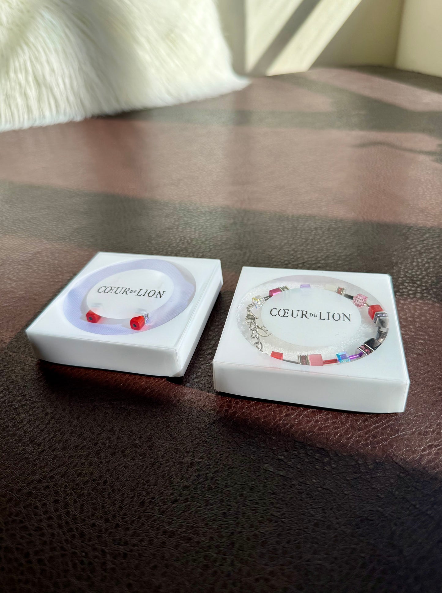 CoEur De Lion Geo Cube Red Earrings in Original Box