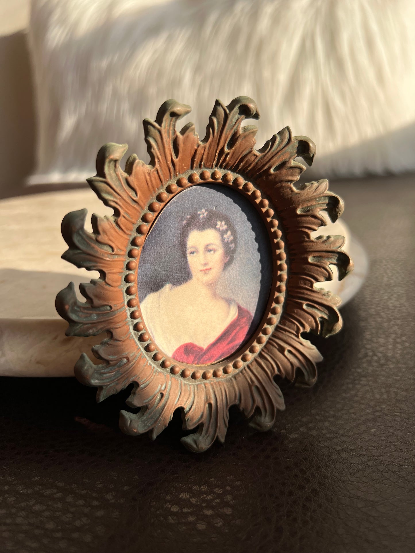 Cameo Creation Vintage Miniature Oval Print Portrait Picture