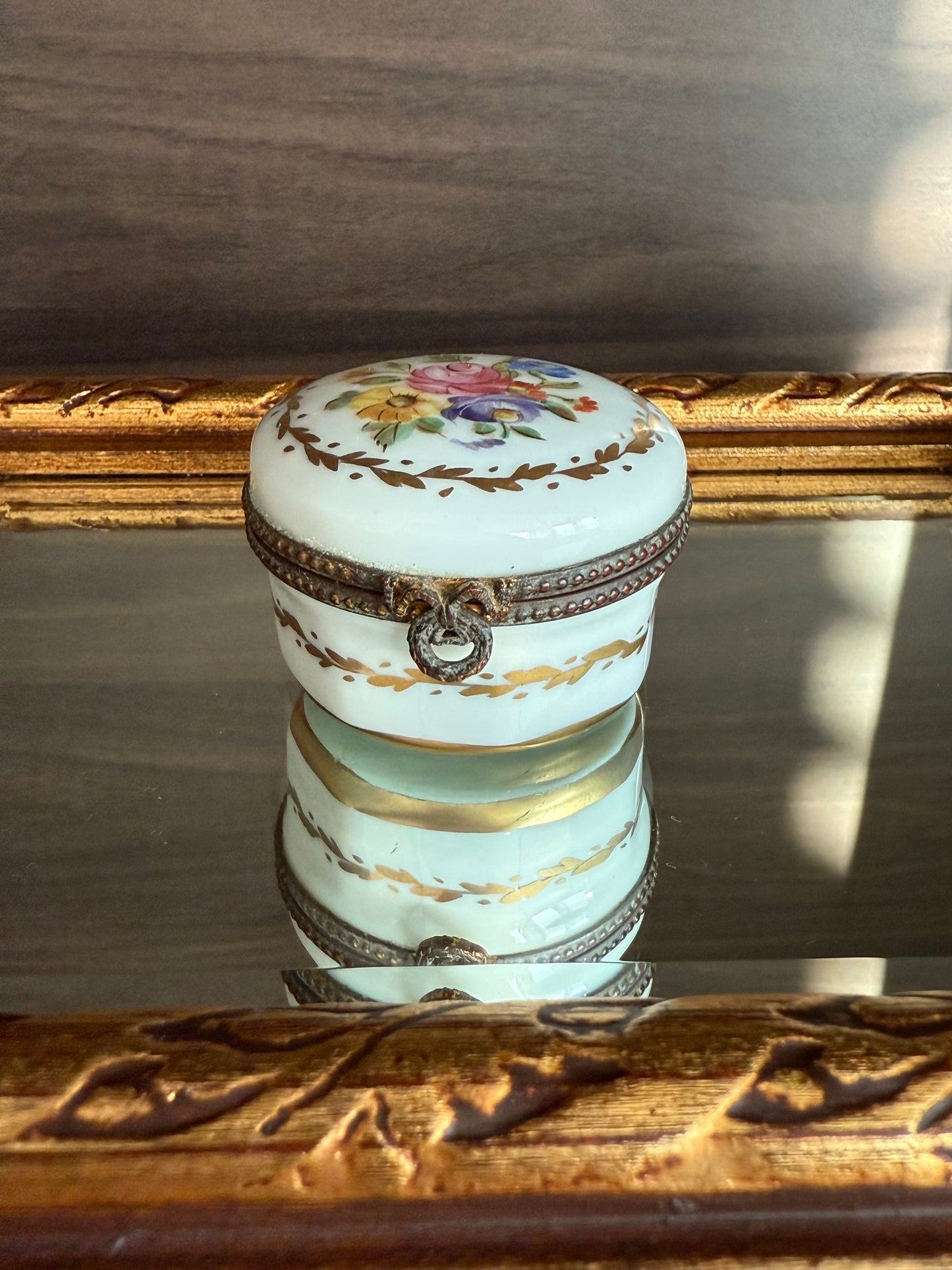 Antique Handmade and Hand-Painted Paris 1854 Porcelain Jewelry Box or Ring Holder - Made in France