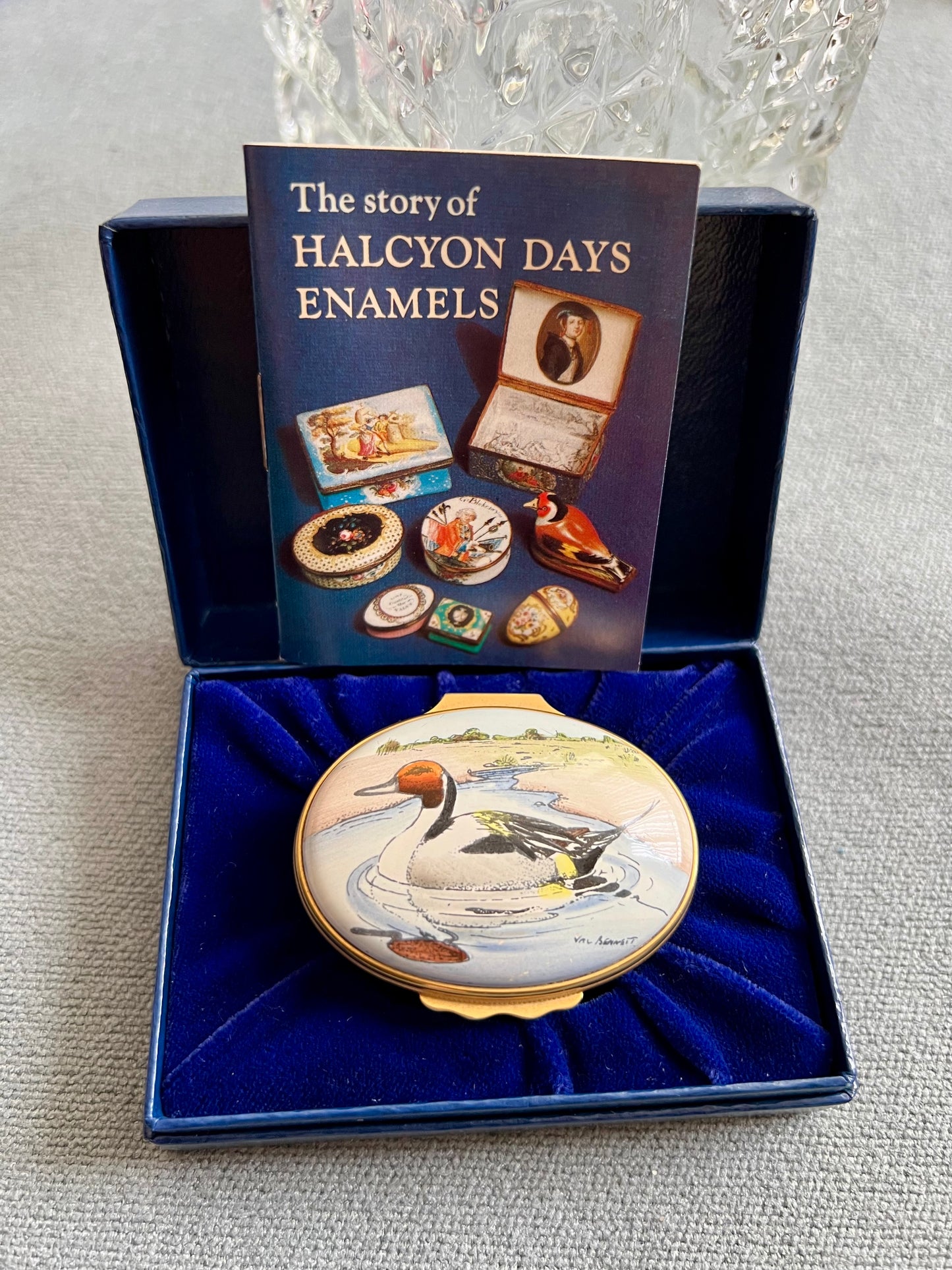 Halcyon Days Oval Enamel Box Mallard Duck