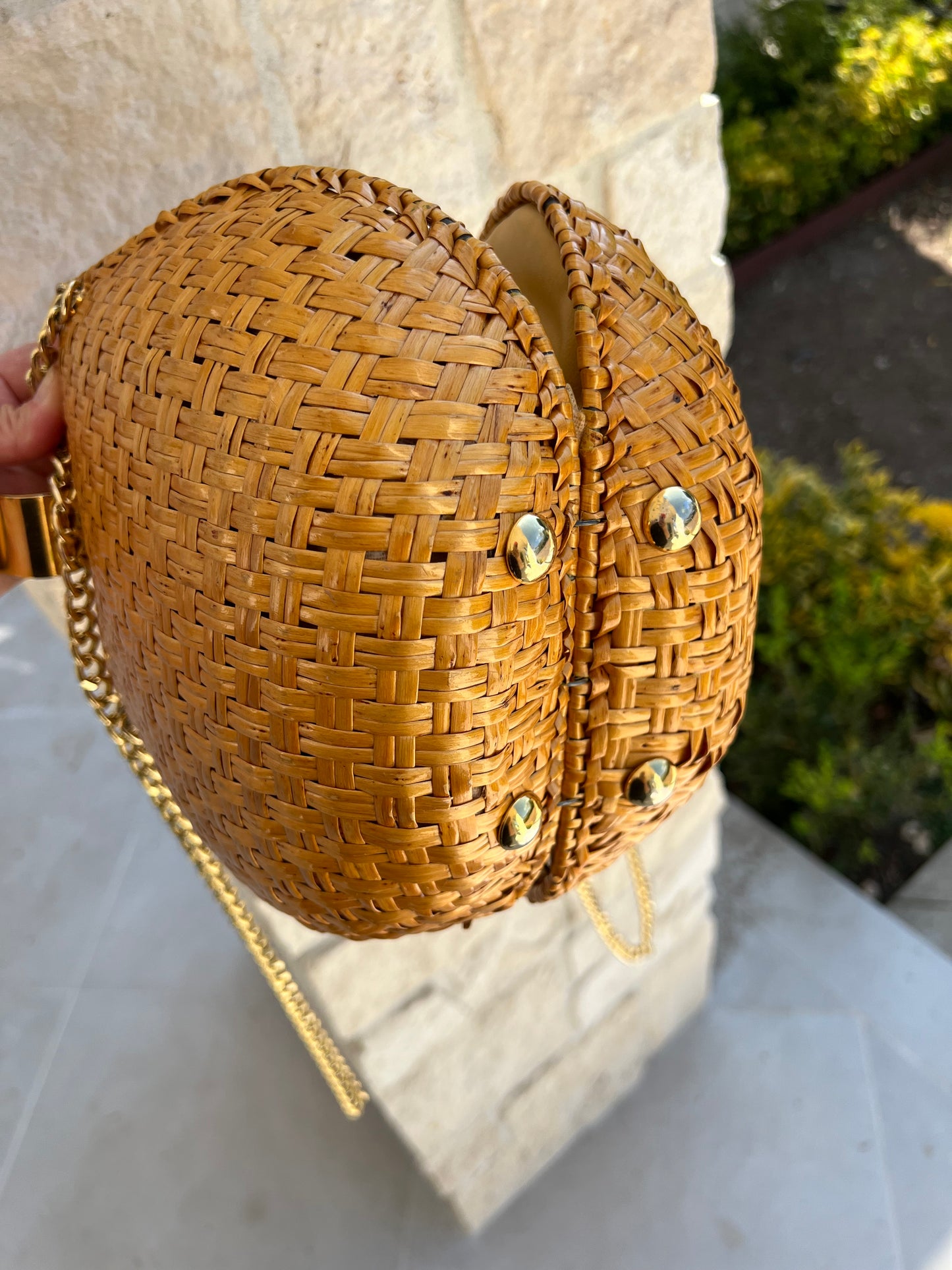 RODO Made in Italy Vintage Glazed Wicker Mustard Yellow Purse and Clutch