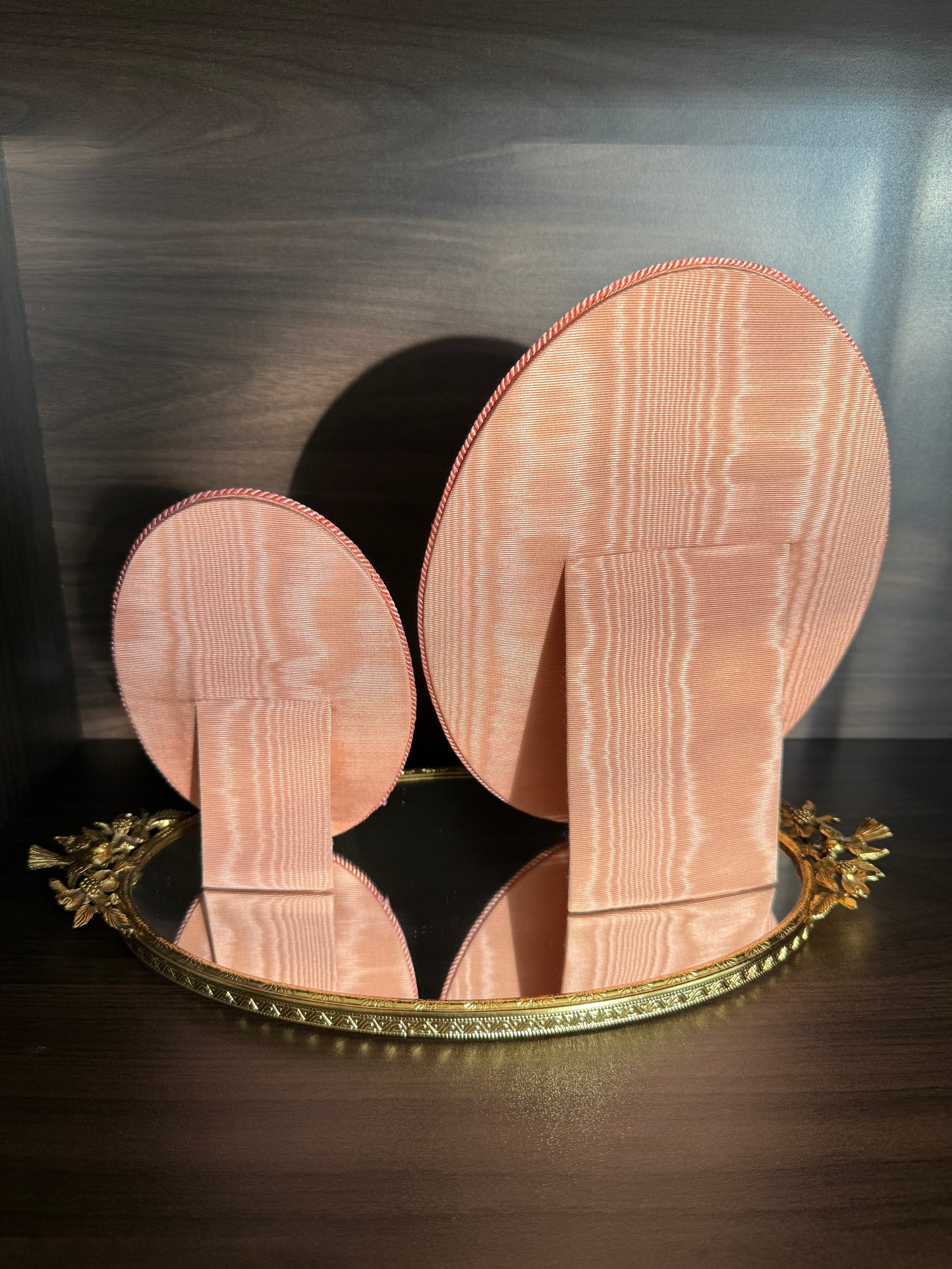 A Pair of Pink Elegant Silk fabric - coated Vintage Photo/ Picture Frames (2 pieces)