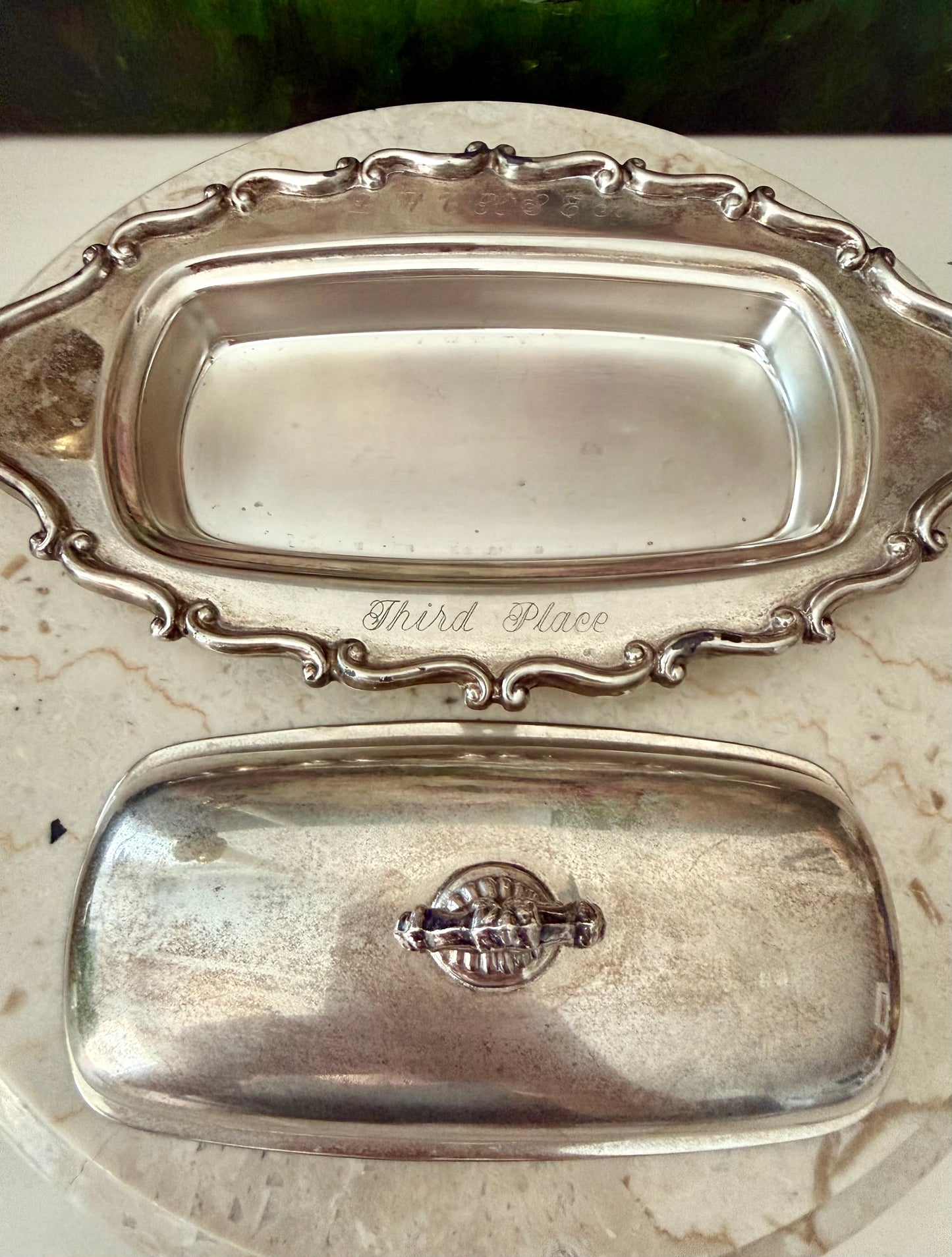 F.B. Rogers Silver Co., Vintage Silver Plate Lidded Butter Dish from the 1960s - Made in USA