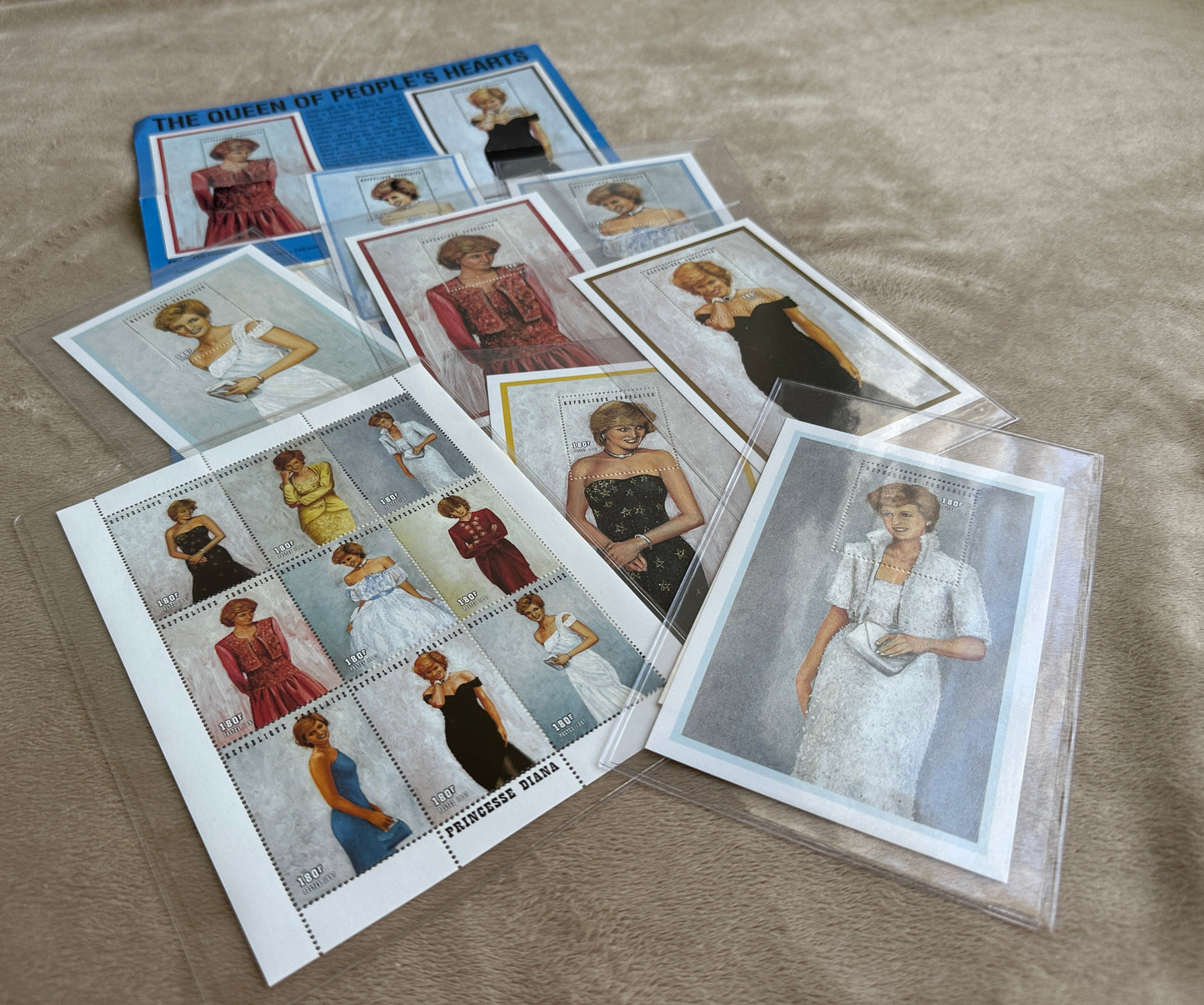 Princess Diana Commemorative Stamp Set - 7 individual pieces