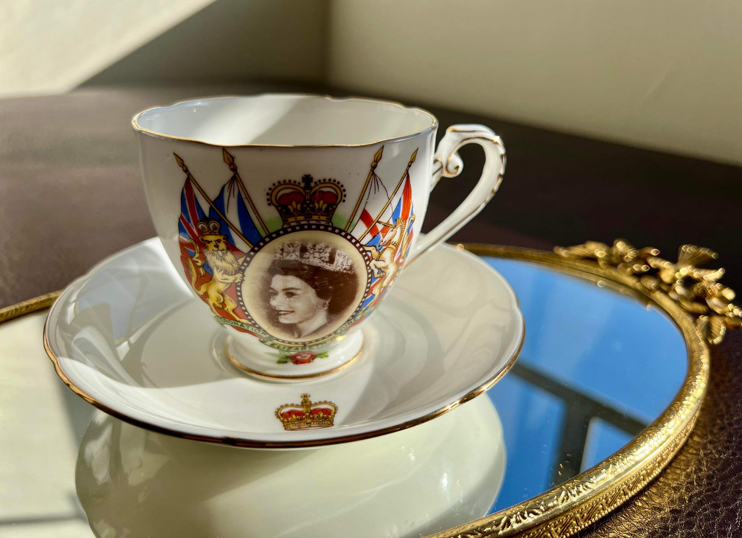 Vintage Queen Elizabeth II Coronation June 2, 1953 Royal Commemorative Cup & Saucer