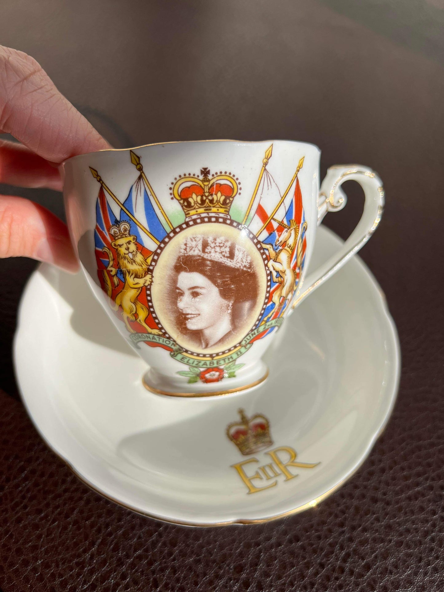 Vintage Queen Elizabeth II Coronation June 2, 1953 Royal Commemorative Cup & Saucer