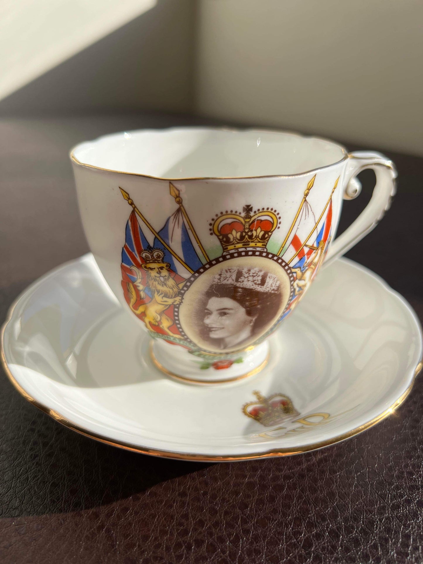 Vintage Queen Elizabeth II Coronation June 2, 1953 Royal Commemorative Cup & Saucer