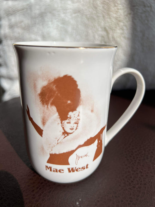 Vintage Hollywood Hall of Fame Museum Mae West porcelain mug