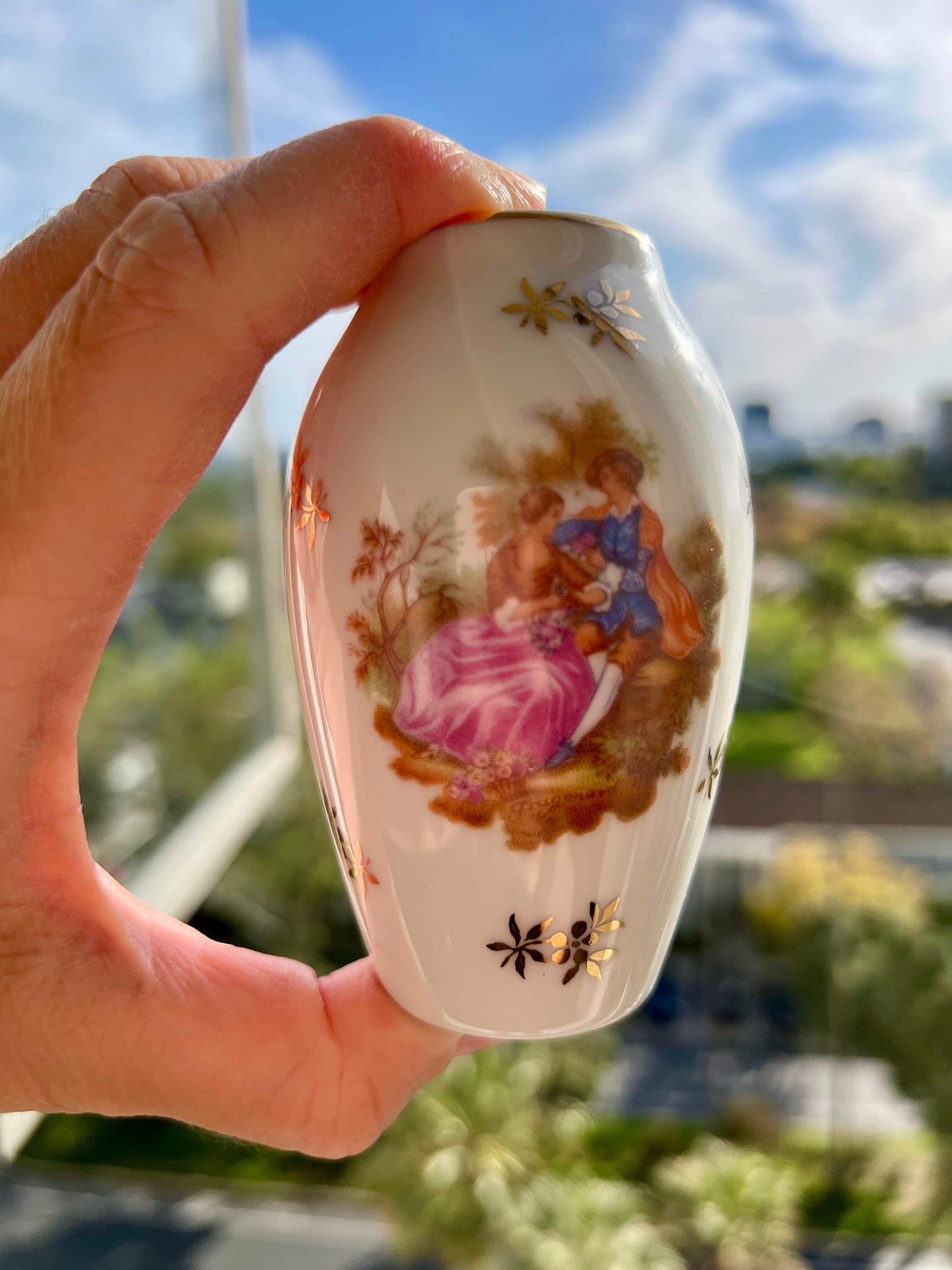 Small Vintage Limoges Porcelain Vase, Made in France