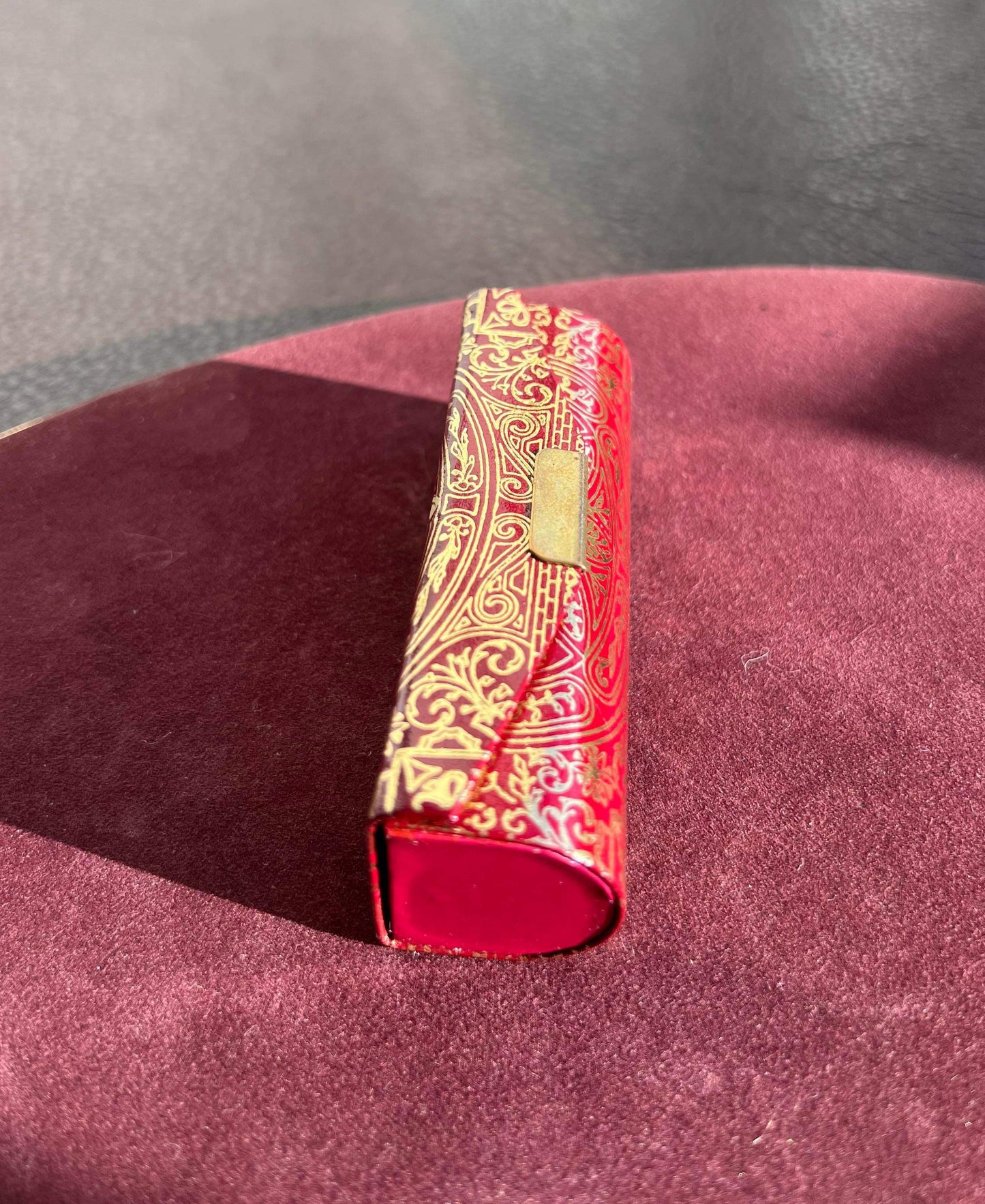 Italian leather lipstick holder with mirror inside