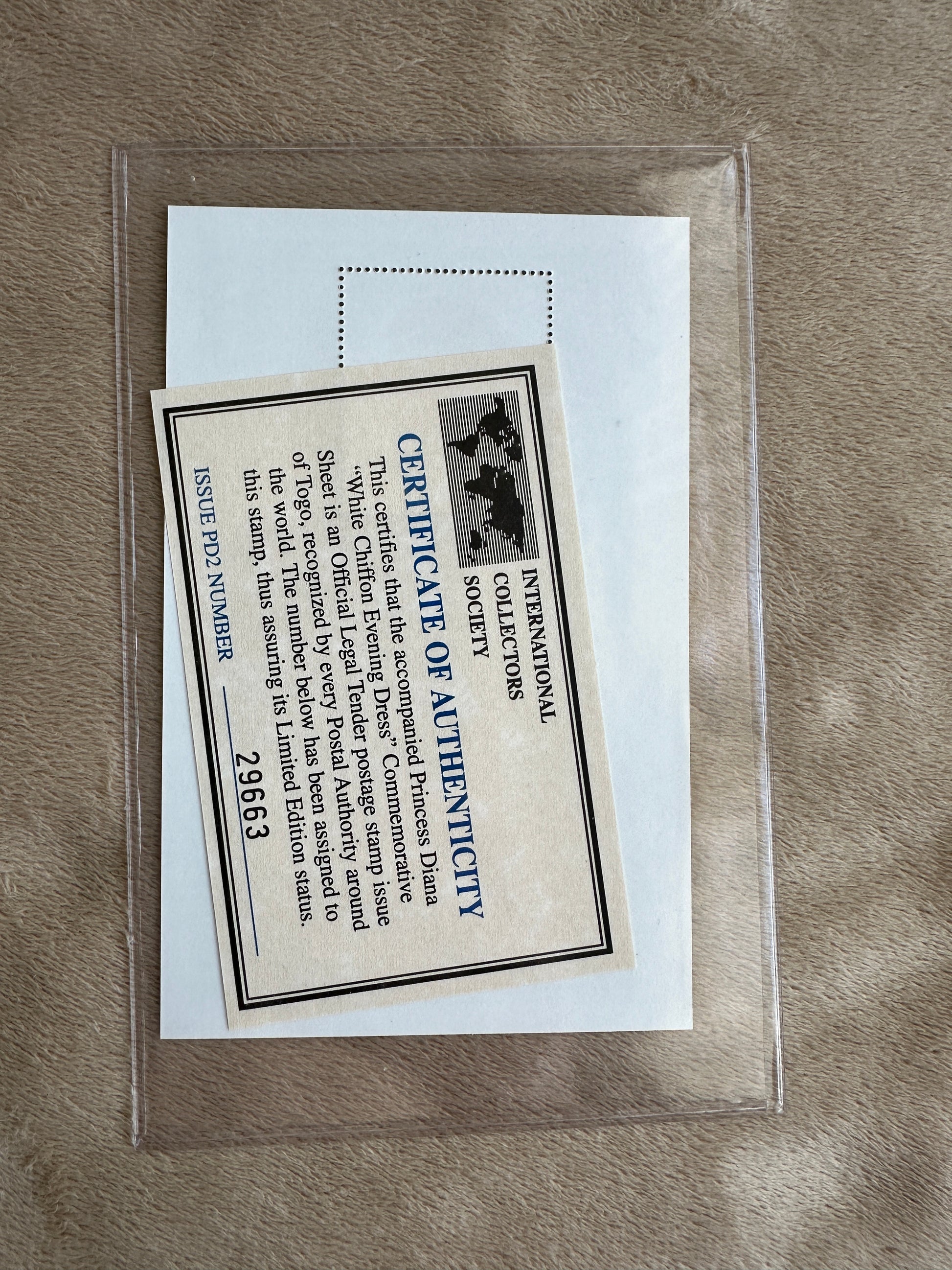 princess diana white chiffon evening dress commemorative sheet PRINCESS DIANA Sheet w/ Postage Stamp "White Chiffon Evening Dress" with COA