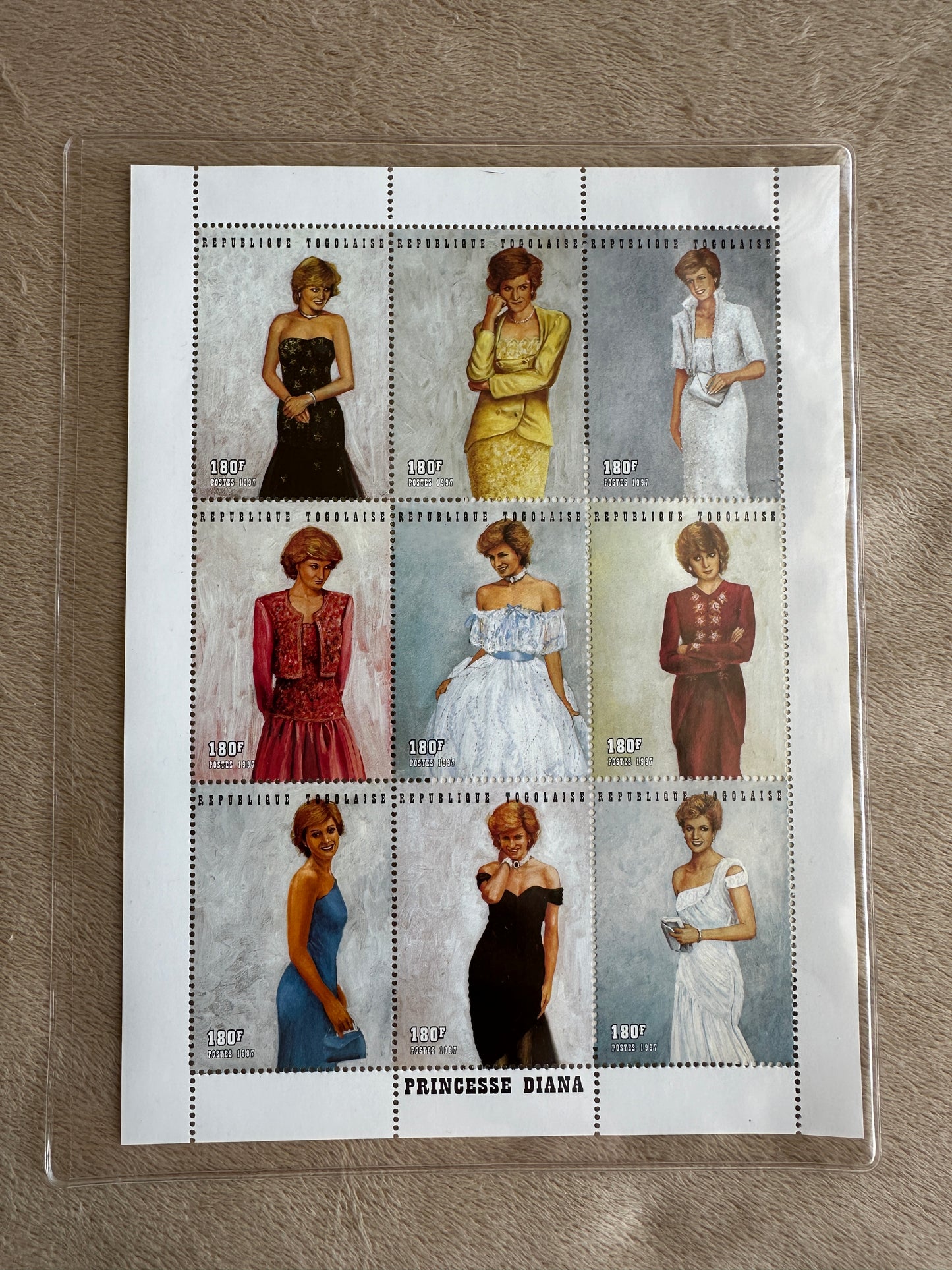 Princess Diana Commemorative Stamp Set - 7 individual pieces