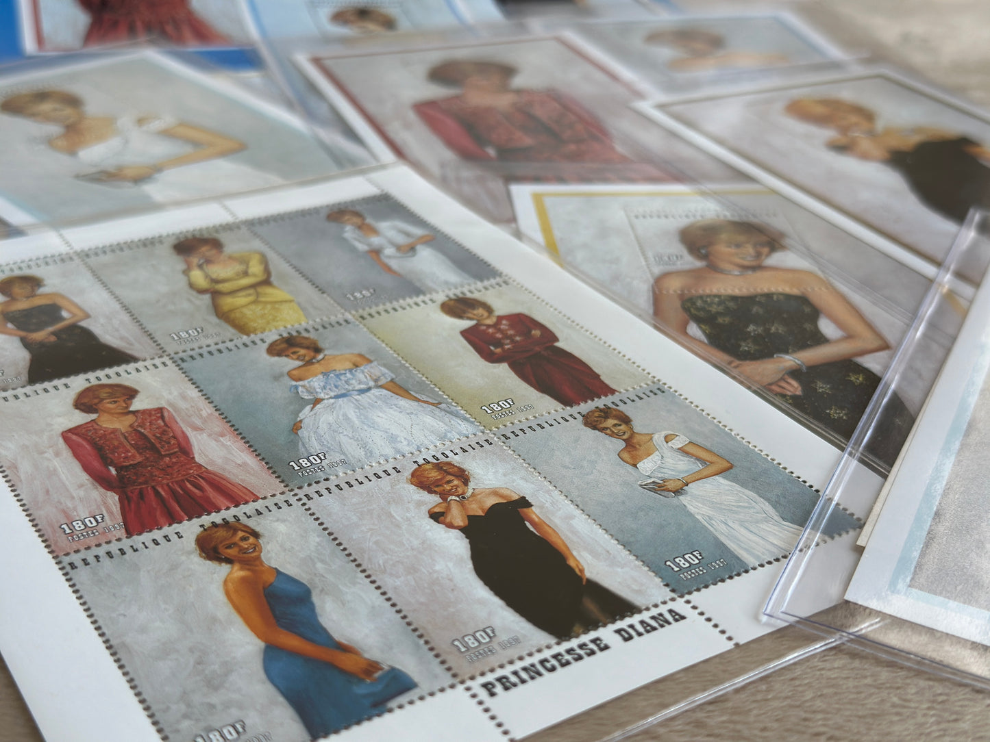 Princess Diana Commemorative Stamp Set - 7 individual pieces