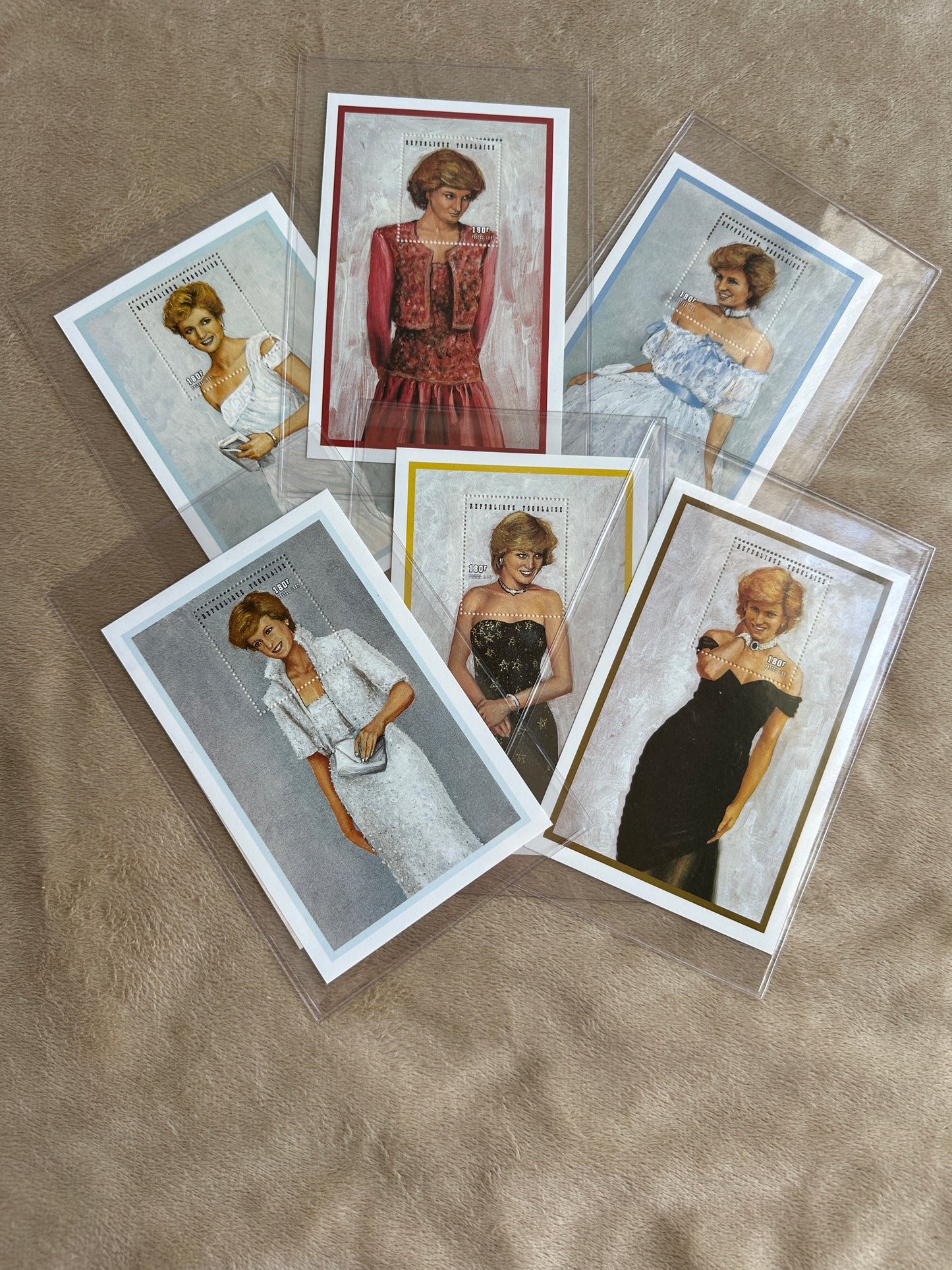 Princess Diana Commemorative Stamp Set - 7 individual pieces